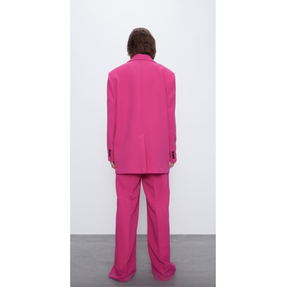 Zara Jackets & Coats Rare Zara Hot Pink Pant Suit Set Poshmark